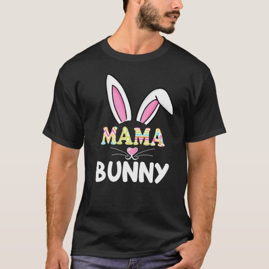 Mama Bunny Outfit Matching Familie Osternmutter Da T-Shirt (Vorderseite)