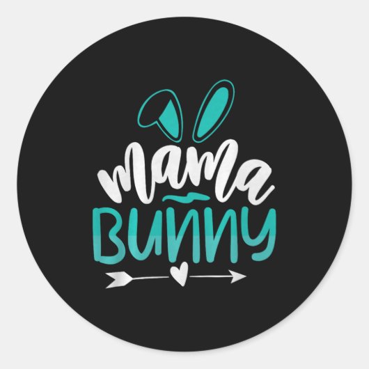 Mama Bunny Premium Tri-blend Runder Aufkleber (Vorderseite)