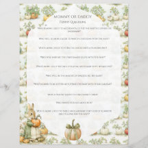 Mama Bunny und Kürbis Baby Shower Game