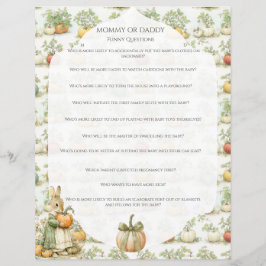 Mama Bunny und Kürbis Baby Shower Game