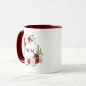 Mama Burgund Wasserfarben Tasse (Vorderseite Links)
