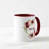 Mama Burgund Wasserfarben Tasse (VorderseiteRechts)
