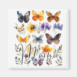 Mama Butterflies Floral Summer Mthers Day Graphic Magnet