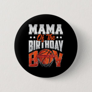 Mama Bysketbyll Birthday Boy Family Byller B-Tag P Button