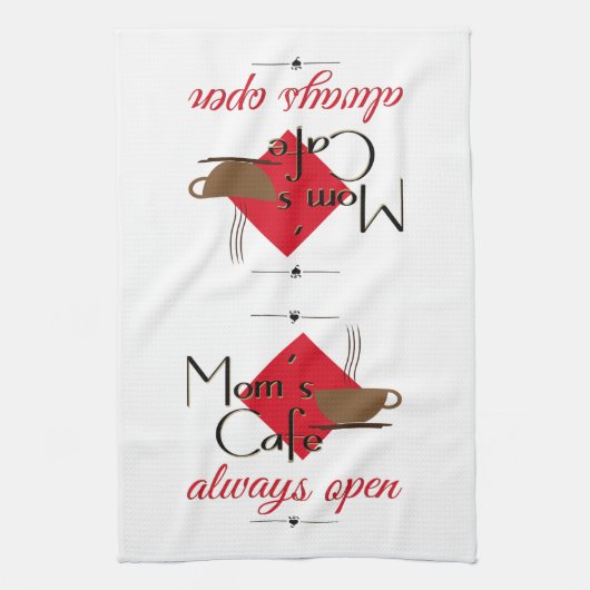 Mama Café immer geöffnet Geschirrtuch (Vertikal)