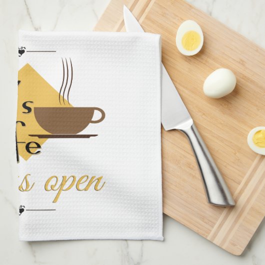 Mama Café immer geöffnet Handtuch (Viertel Falte)