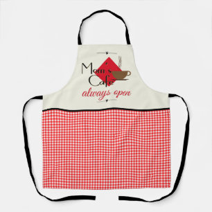 Mama Café Red und White Gingham Karo Pattern Schürze