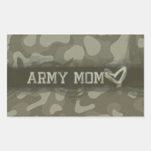 Mama Camouflage Army Herzstück der Liebe Rechteckiger Aufkleber (Vorderseite)