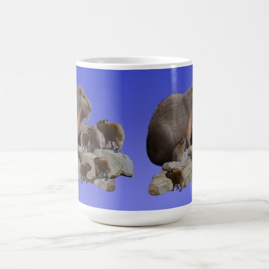 Mama Capybara mit Babys, Kaffee-Tasse Kaffeetasse (Mittel)