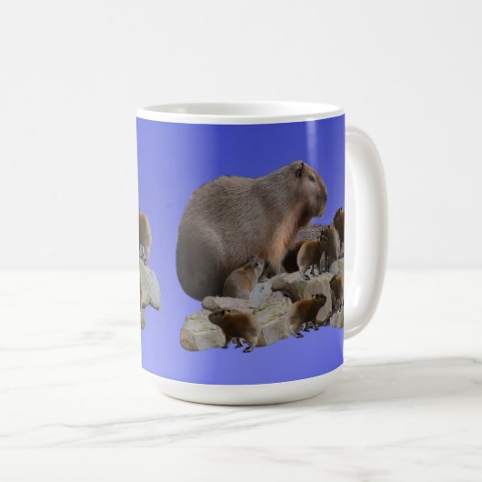 Mama Capybara mit Babys, Kaffee-Tasse Kaffeetasse (VorderseiteRechts)