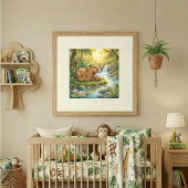 Mama Capybara und Babys Kinderzimmer Poster