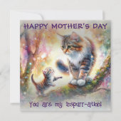 Mama Cat and Baby Mother Day Karte (Vorderseite)