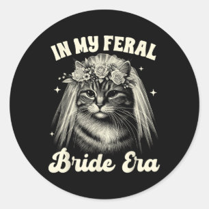 Mama Cat Bridal Hochzeit in meiner Freizeit Runder Aufkleber