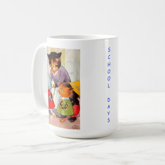 Mama Cat, Kätzchen Vorbereitung für die Schule Vin Kaffeetasse (Vorderseite Links)