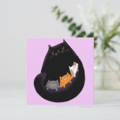 Mama Cat & Kittens Card (Stehend Vorderseite)