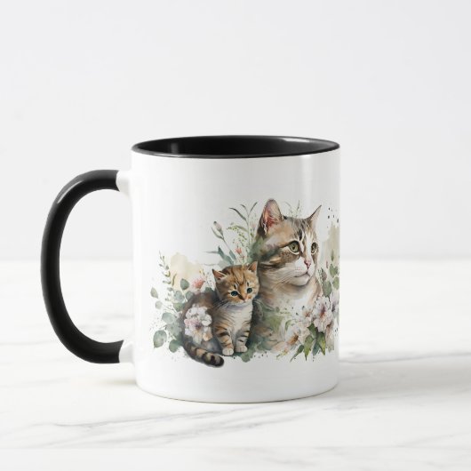 Mama Cat mit Kitten Tasse (Links)