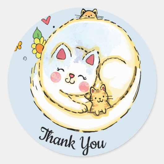 Mama Cat und Kittens Danke, Stickers (Vorderseite)