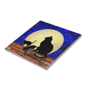 Mama Cat und Kittens Keramik Tile Fliese (Seite)