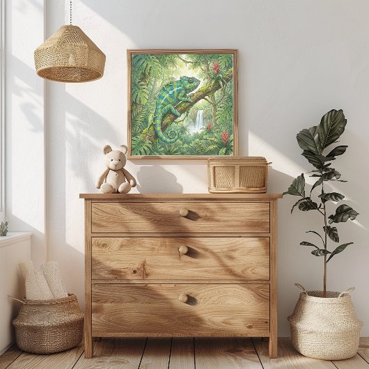 Mama Chamäleon und Babys Kinderzimmer Poster