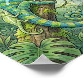 Mama Chamäleon und Babys Kinderzimmer Poster (Ecke)