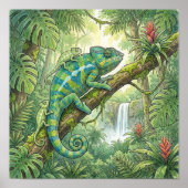 Mama Chamäleon und Babys Kinderzimmer Poster (Vorne)