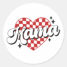 Mama Checkered Heart