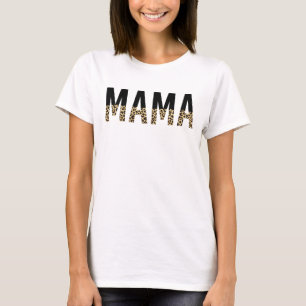 Mama Cheetah druckt typografische Geschenke für Ma T-Shirt