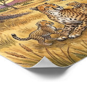 Mama Cheetah und Cubs Nursery Poster (Ecke)