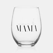 Mama | Chic Boho Lettering & Floral Weinglas Ohne Stiel (Vorderseite)