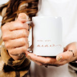 Mama | Chic Boho Script and Heart with Kids Names Kaffeetasse<br><div class="desc">Diese stilvolle,  boho terracotta-Tasse besticht durch eine moderne Schrift-Typografie,  in der "Mama" mit einem schicken,  in Drehschrift geschriebenen Herz steht. Einfach eleganter Text zeigt die Namen Ihrer Kinder an. Das perfekte Muttertagsgeschenk für deine Lieblingsmutter!</div>