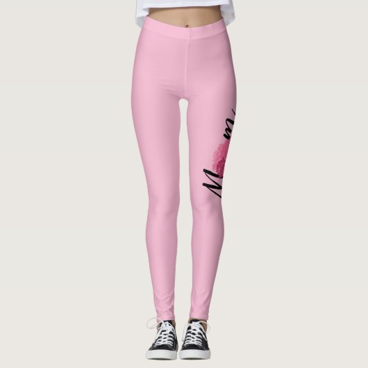 Mama Chic Pink Vintage Blume Leggings (Vorderseite)