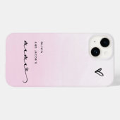 Mama | Chic Script and Heart with Kids Names Case-Mate iPhone Hülle (Rückseite (Horizontal))