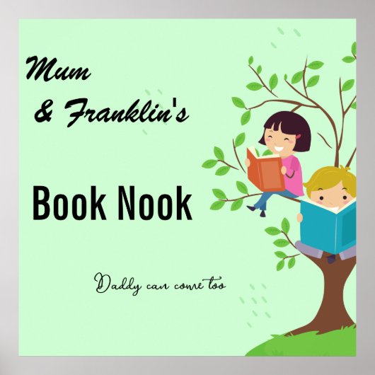 Mama & Child Book Nook. Bearbeiten von Namen und T Poster (Vorne)