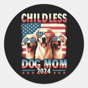 Mama Childless Dog Mama 2024 Kamala Harris Dog Lov Runder Aufkleber