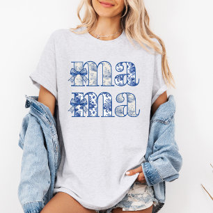 Mama Chinoiserie Coquette Bow Mother Day T - Shirt