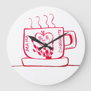 Mama Chocolatte Große Wanduhr