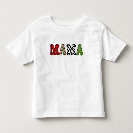 Mama Christmas Karierte Muster - Weihnachtsdesigns Kleinkind T-shirt (Vorderseite)