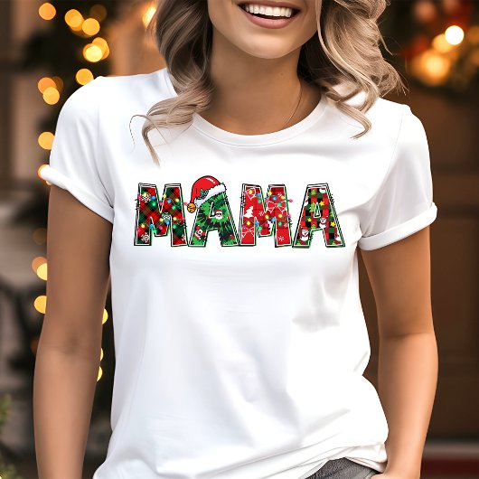 Mama Christmas Lights Typografy Festivals Tri-Blend Shirt