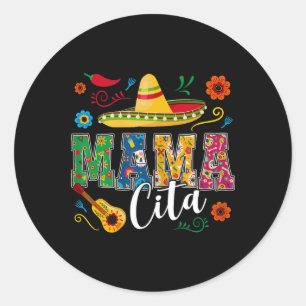 Mama Cita Cinco De Mayo Mexikanischer Sombrero Git Runder Aufkleber