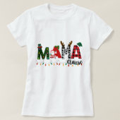 Mama Claus Christmas, Christmas, Red buffalo Mom. T-Shirt (Design vorne)