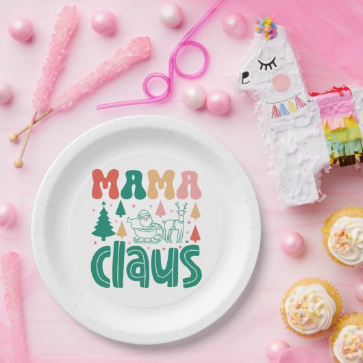 Mama Claus Christmas Design-60097 Pappteller (Party)