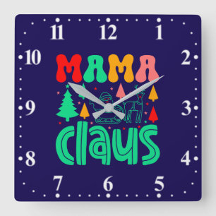 Mama Claus Christmas Design-60097 Quadratische Wanduhr