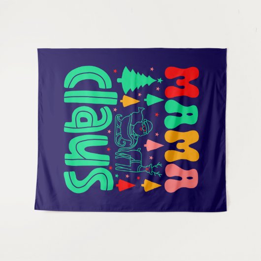 Mama Claus Christmas Design-60097 Wandteppich (Vorderseite (Horizontal))