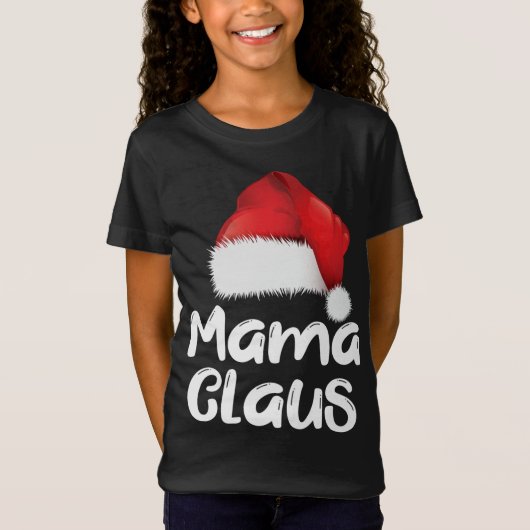 Mama Claus Christmas Family Matching Weihnachtsman T-Shirt (Vorderseite)