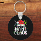 Mama Claus Christmas Lights Pajama Familie Matchin Schlüsselanhänger (Vorderseite)