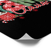 Mama Claus Christmas Pajama Santa Claus Family Mat Poster (Ecke)