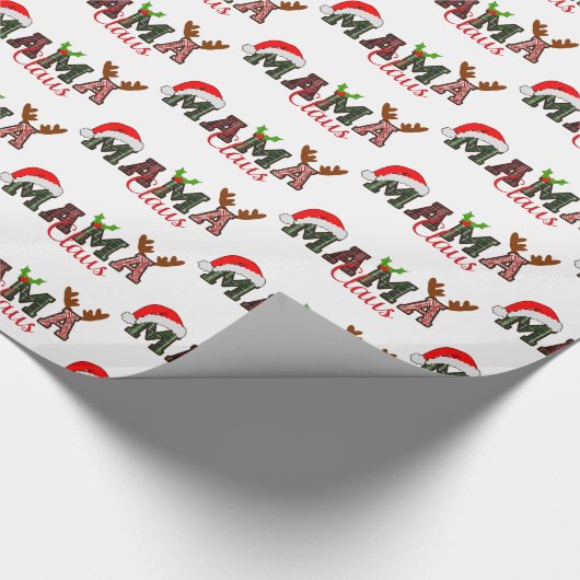 Mama Claus Decorative Design Weihnachten Geschenkpapier (Ecke)