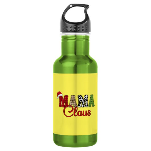 Mama Claus Kariertes Muster-60096 Edelstahlflasche (Vorderseite)
