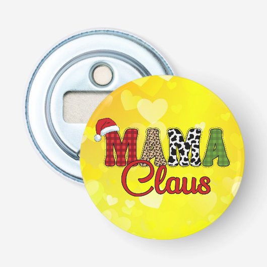 Mama Claus Kariertes Muster-60096 Flaschenöffner (Vorderseite)