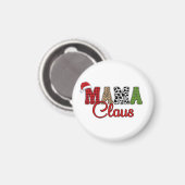 Mama Claus Kariertes Muster-60096 Magnet (Vorderseite/Rückseite)